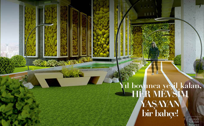 A garden which lives every season and stays green throughout the year at 19. floor.